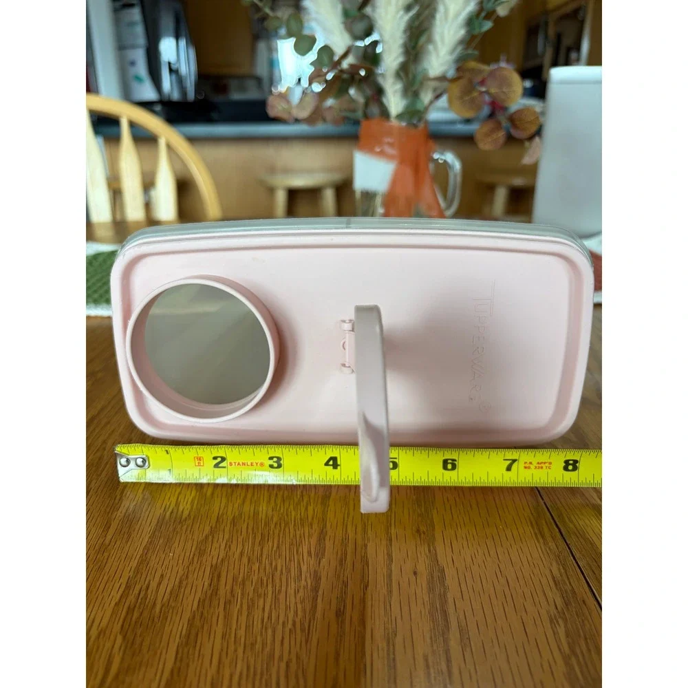 Tupperware‎ Modular Mates Super Oval 4 Clear Pink Flip Top Pour Spout Lid USA